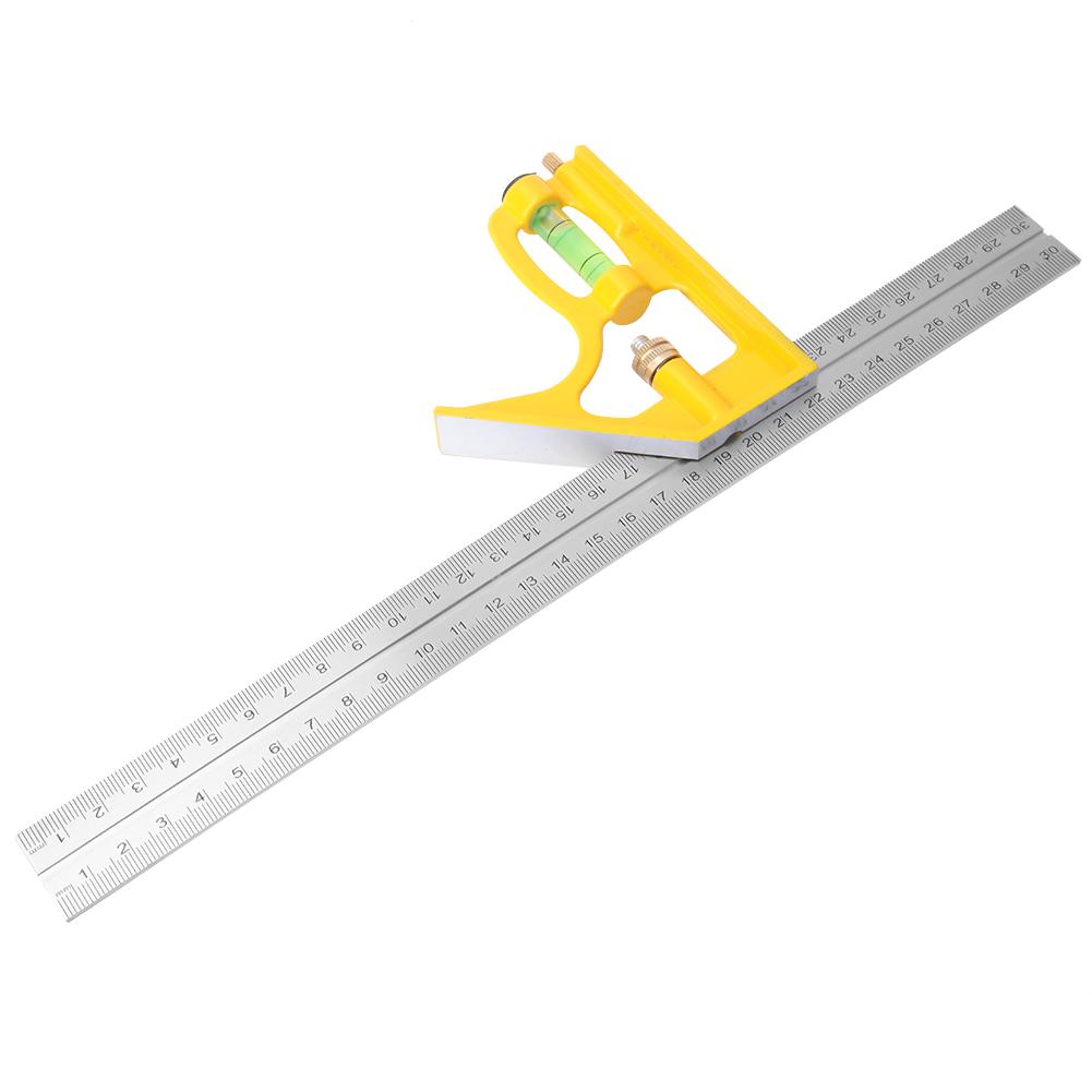 Stainless Steel Adjustable Combination Square Angle Ruler 90 Degree Woodworking Measuring Tool