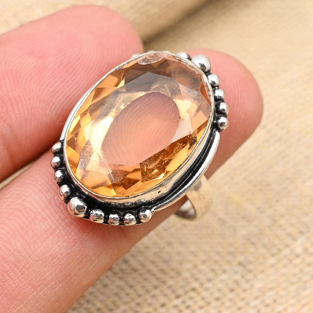 Morganite Gemstone 925 Sterling Silver Handmade Wonderful Jewelry Ring