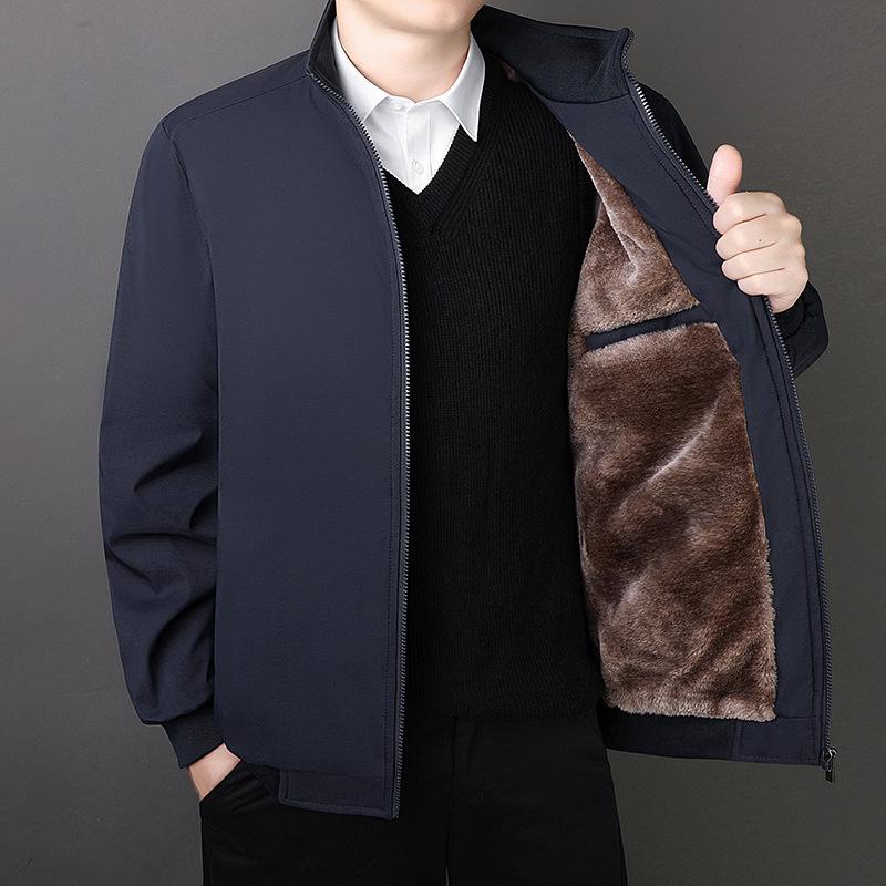 Men's Winter Stand Collar Cotton Jacket (2025): Thickened, Warm, Casual Outerwear for Middle-Aged and Elderly Men.