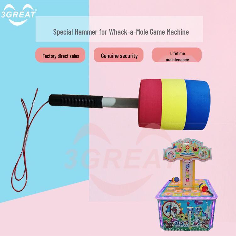 Whack-a-Mole Game Console Accessory Hammer - Three-Color Sponge Mallet