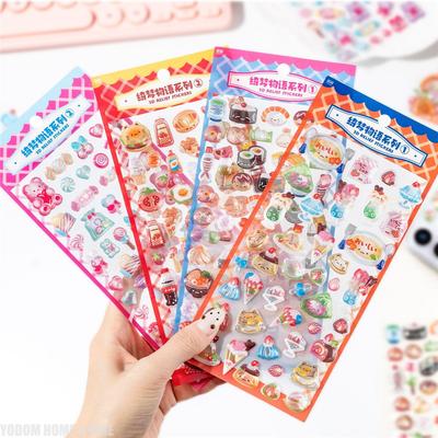 1/4pcs Cute 3D Sushi Candy Relief Stickers for Handmade Diy Scrapbooking Journaling Supplies