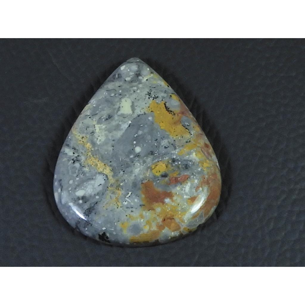 65Cts. Natural Maligano Jasper (32X39X06MM) Pear Cabochon Loose Gemstone B-269