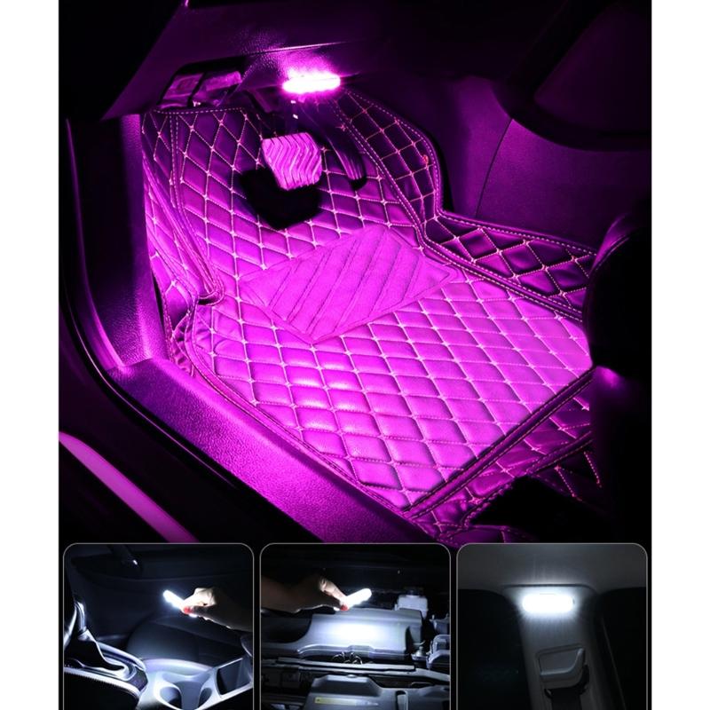 2Pcs Car Interior Lights Car Ceiling Lights Magnetic Sticker Wireless Touch Light Car Accessories Night Reading Light