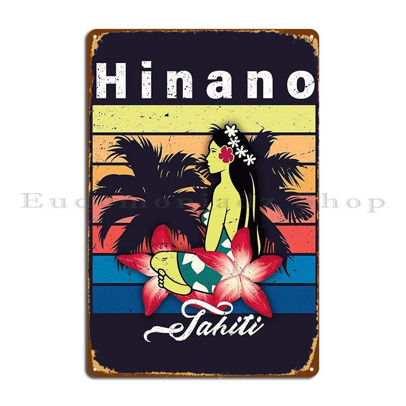Мужской Металлический Знак Логотипа Пива Hinano Tahiti Железный Настенный Пещера Паб Фреска Клуб Бар Настенная Фреска Жестяная Табличка Постер 20x30cm