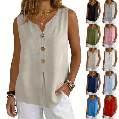 Women's Boho Top Sleeveless V Neck Tank Top Comfortable Blouse