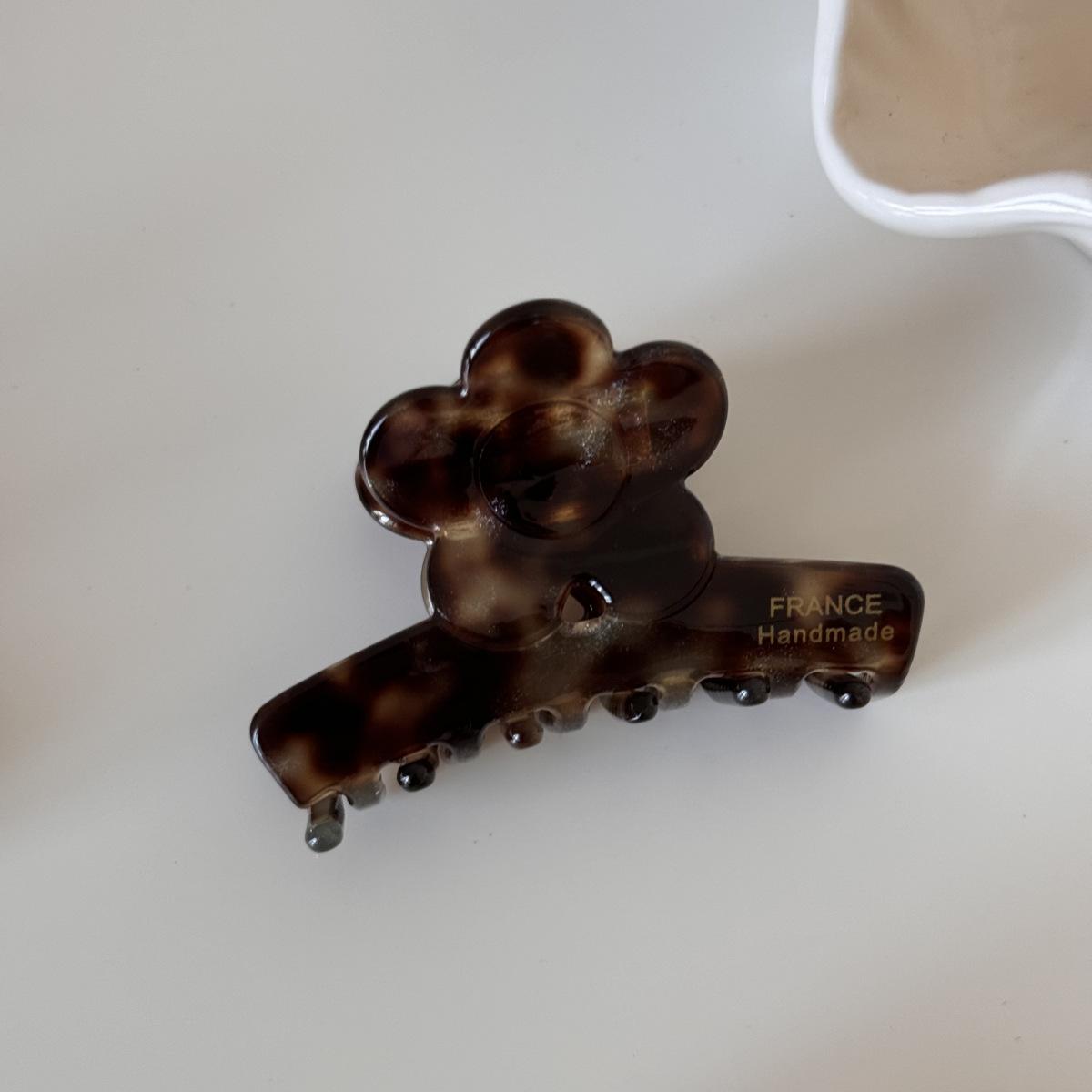 

Элегантная заколка-акула среднего размера с цветком из ацетатной кислоты, аксессуар для волос для женщин и девушек, высококачественная заколка для захвата волос во французском стиле Hair Claws