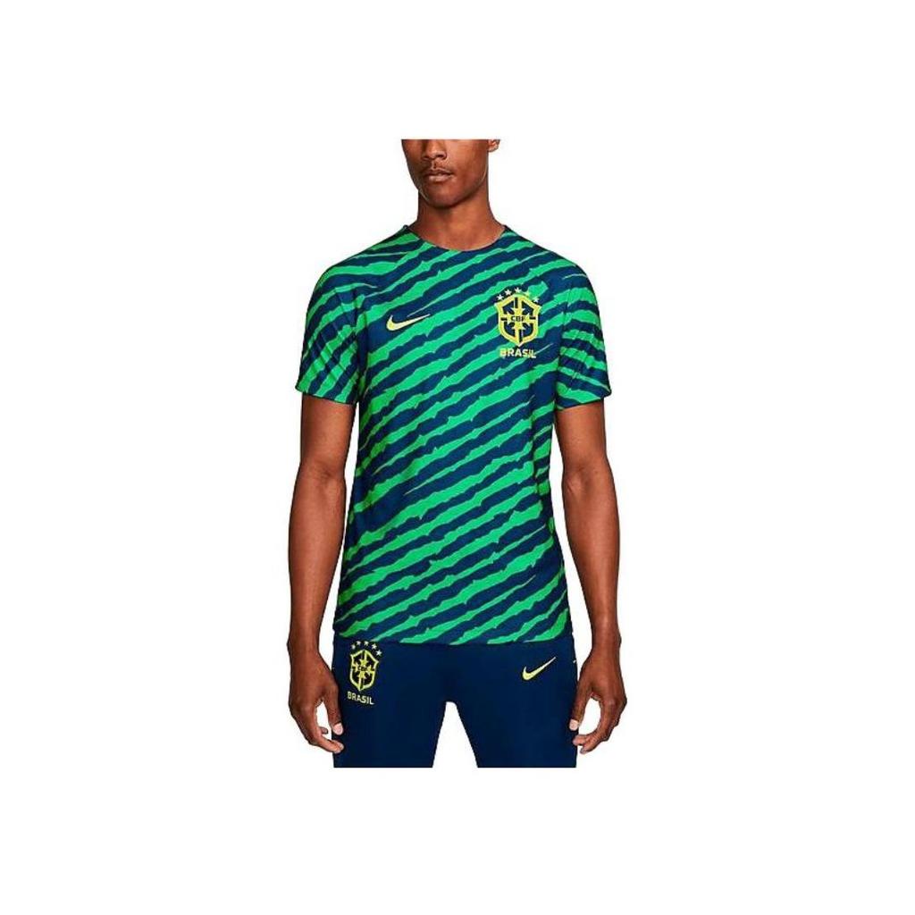 Nike Letter Logo Print Round Neck T-Shirt Men Tops Green DM9544-490