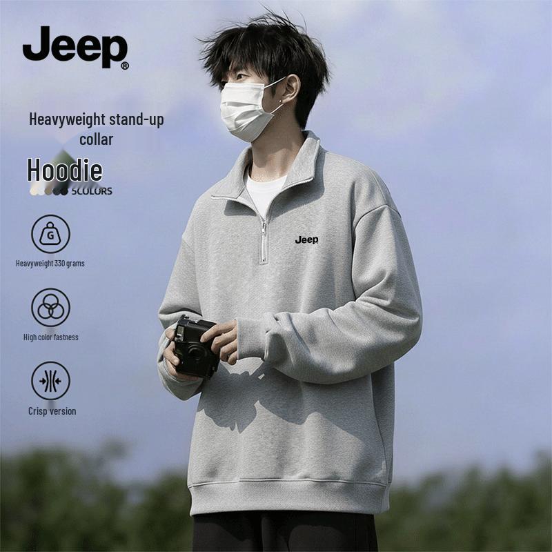 Men's Jeep Half-Zip Stand-Collar Sweatshirt