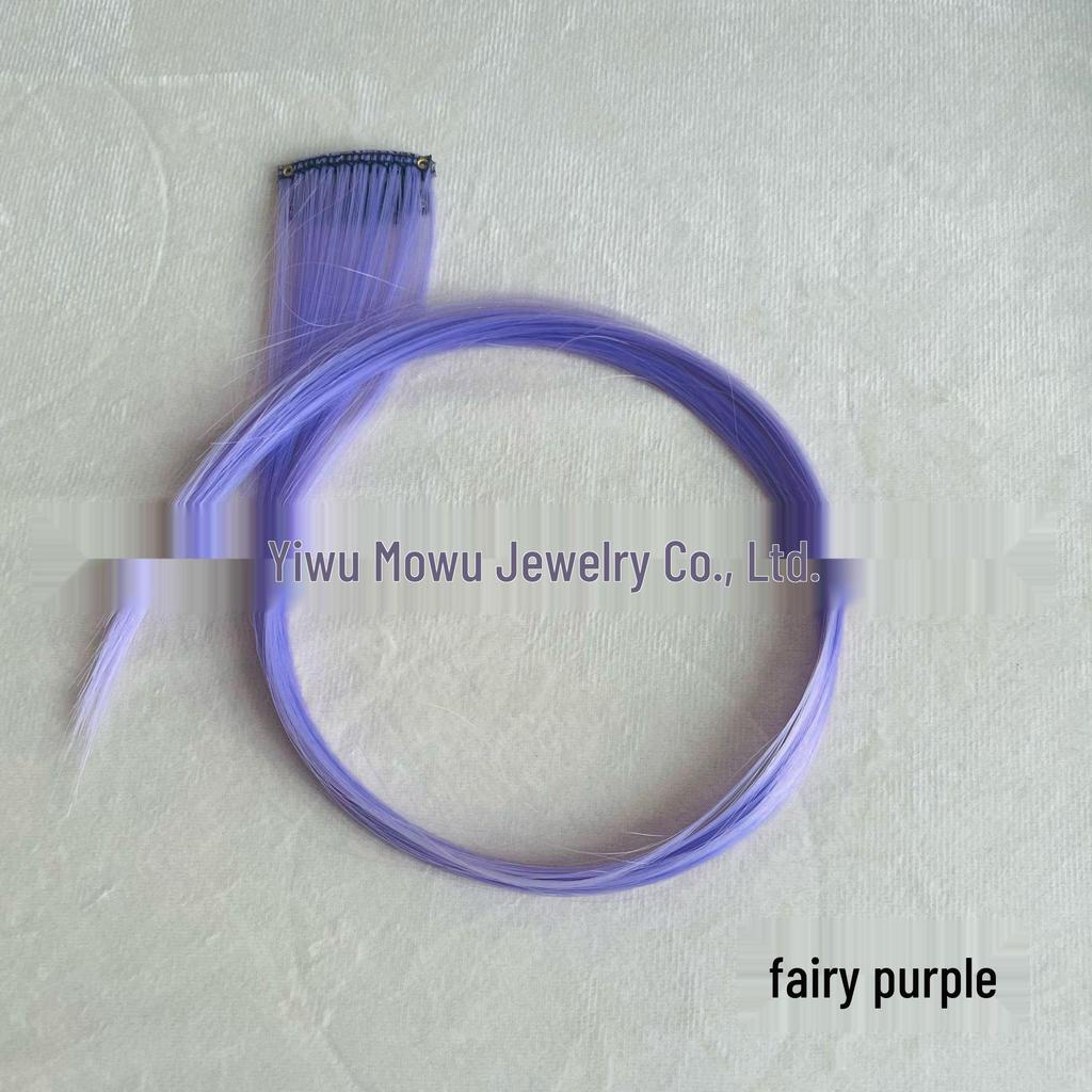 Long, single-piece clip-in hair extension for highlighting, with ear-hanging design and invisible straight dyed strands.