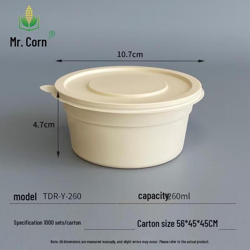 Mr. Corn Disposable Corn Starch Round Bowls