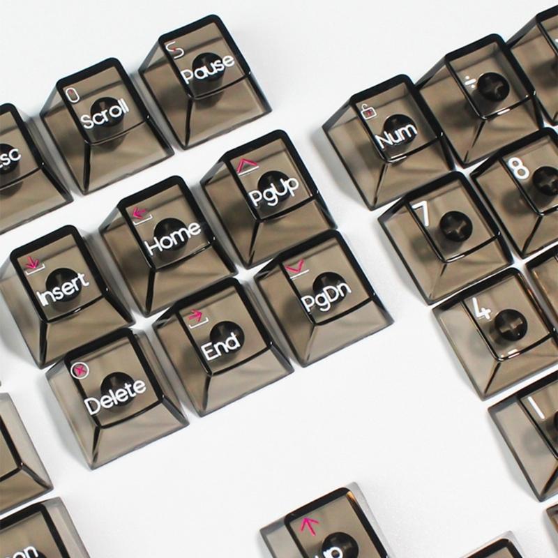 Keycaps Lettere Trasparenti Cristallo Russo 132 Tasti Profilo Originale Keycap PC per Tastiere Meccaniche Layout Retroilluminati RGB