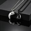 Fashion Yin Yang Pendant Necklace Stainless Steel Black Silver Friendship Necklace for Men Women BFF Couples Jewelry Gift