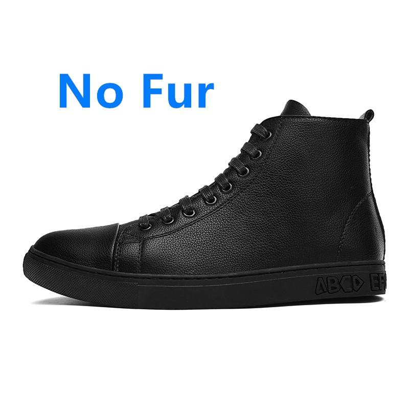 Plus Size 47 Men Boots High Quality Genuine Leather Sneakers Men Ankle Boots Vintage Black Shoes Winter Warm Snow Shoes With Fur