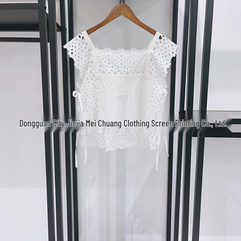 2026 French Niche White Lace-Up Flutter Sleeve Top & Loose Mid-Length Pants Set