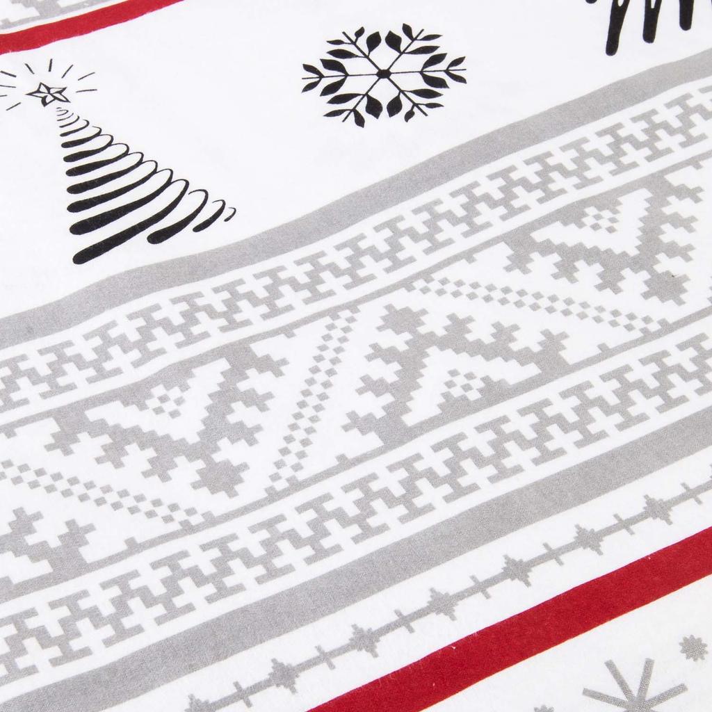 Christmas bedding 180x200 COTTON FLANNEL WITH FLUFF, Christmas trees, gray background