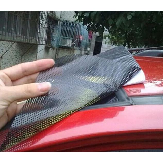 53cmx300cm Czarna Folia Siatkowa Perforowana 'Oko Muchy' Jednokierunkowa Wizja Naklejka na Reflektor Samochodu Skutera Motocykla Światło Tylne