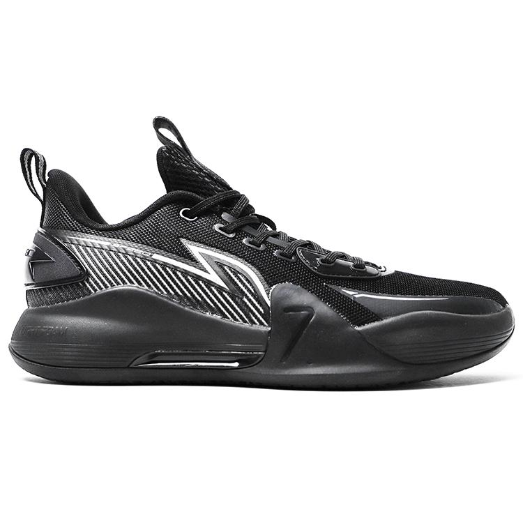 New LiNing Speed 7 Cushioned Slip Resistant Low Top Basketball Shoes Men's Black ABPT013-2