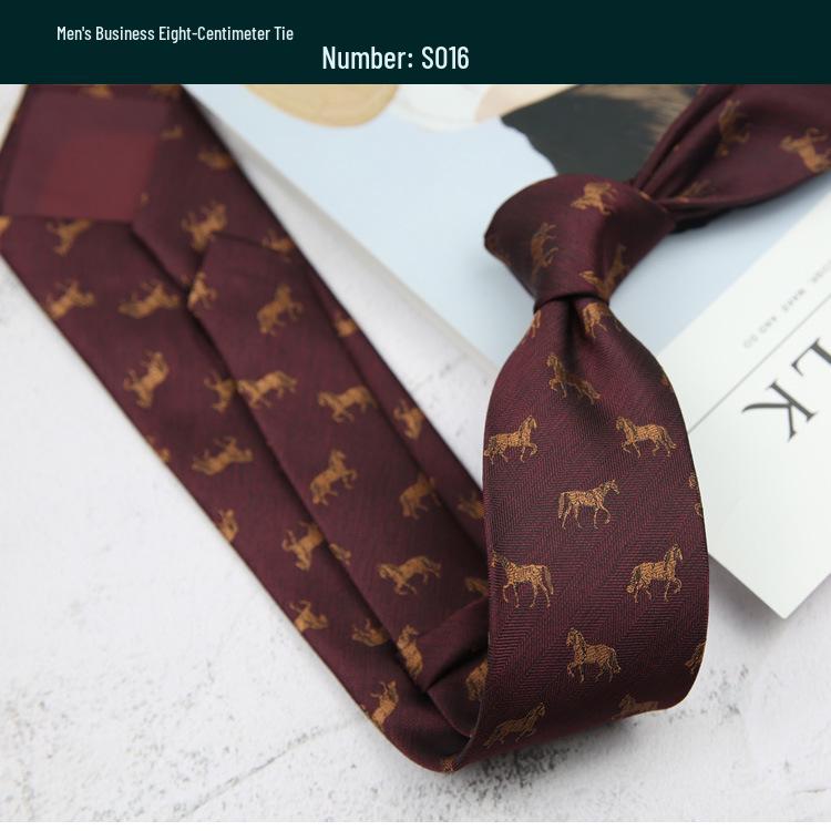 Retro Polka Dot and Stripe Men's Tie - 8cm Business Casual Korean Style Fashion Accessory
