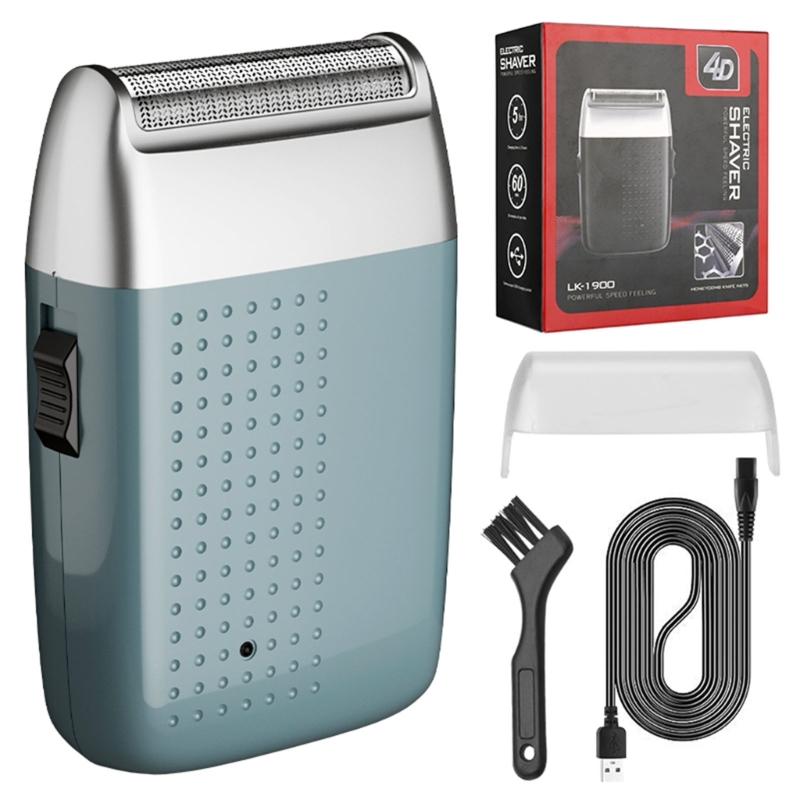 

Фольгированная электробритва для бороды и волос, бритье налысо, электрическая бритва для бритвы с дополнительными синий