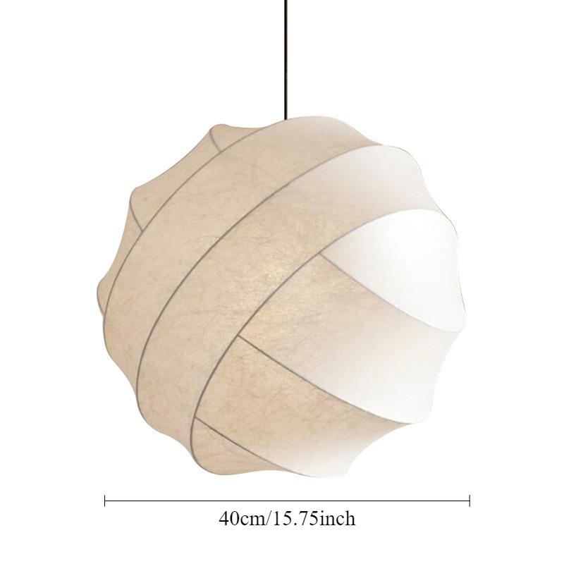 Nordic Modern style Curve Design Silk-like Polyester Fiber White Pendant Light Ball Shape Pendant Light For Hotel Restaurant