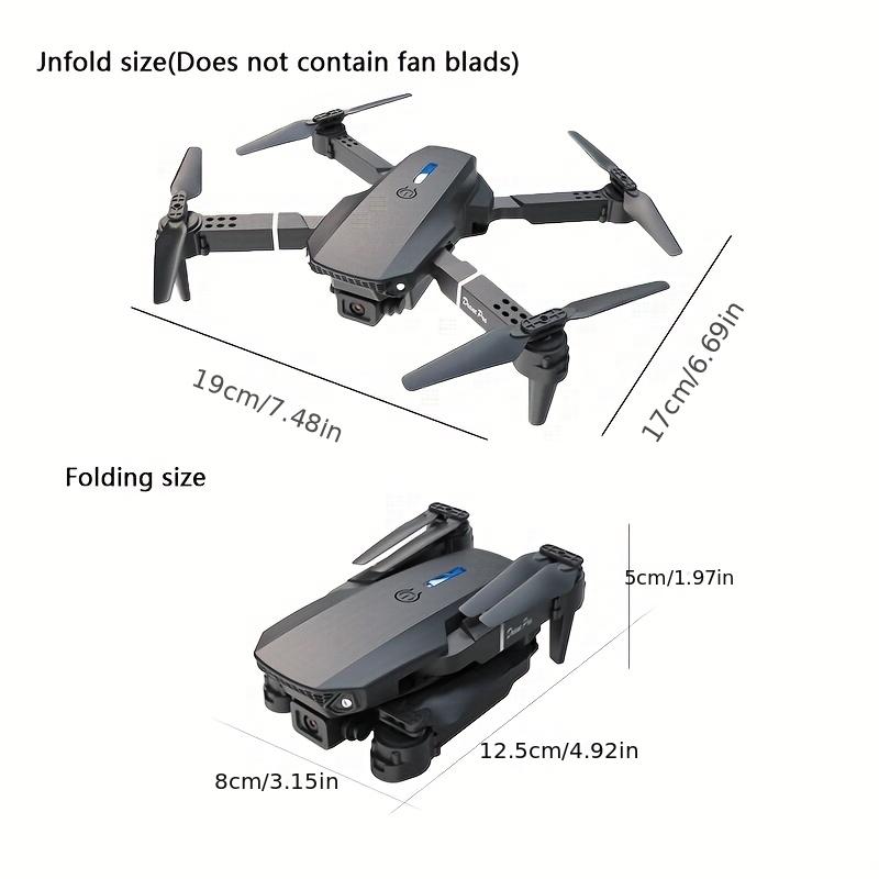 E88PRO remote-controlled drone and its accompanying application. One-click takeoff/landing, 360° rotation, stable flight without