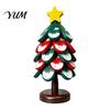 Durable Table Mat Christmas Tree Wooden Trivets, Pine Wood Potholders with Storage Stand, Festive Restaurant Accessory Heat Resistant Foldable