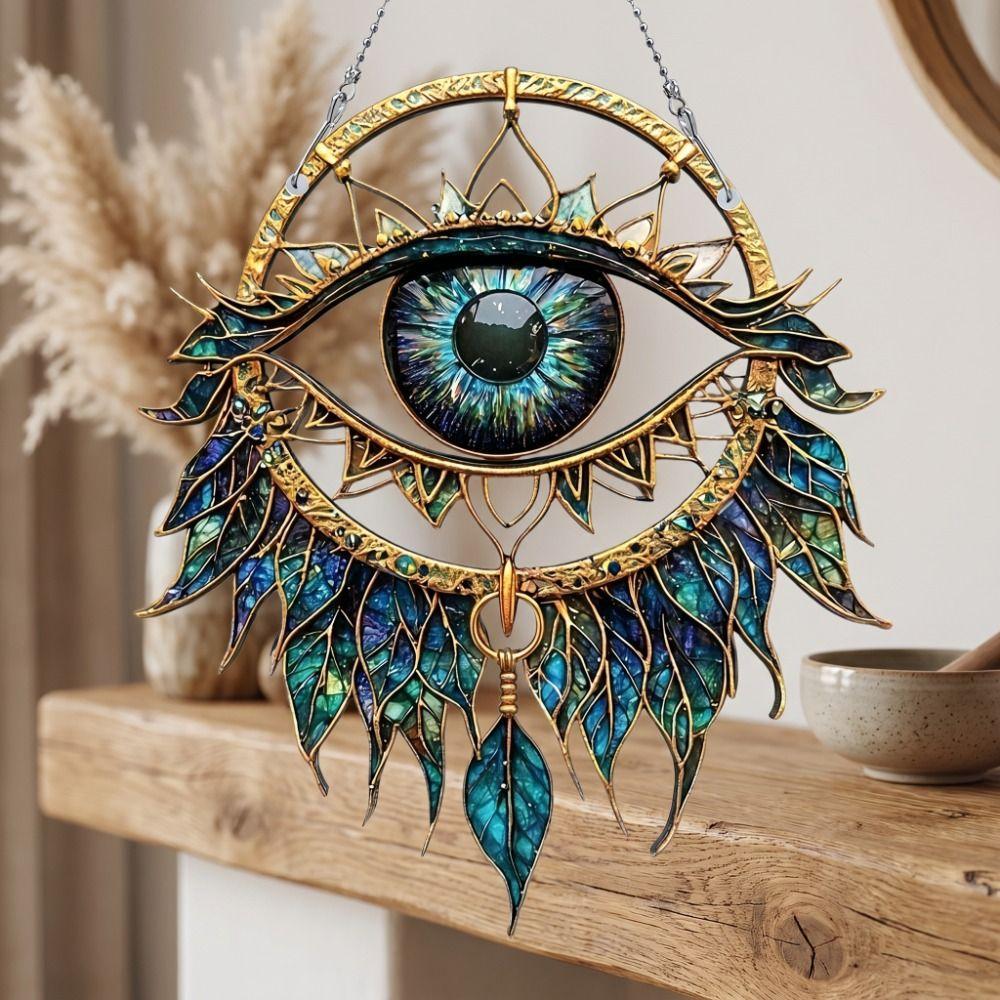 Eye Shape Evil Eye Decoration 2D Flat Hanging Pendant Wall Decoration Sun Catcher  Garden Decor
