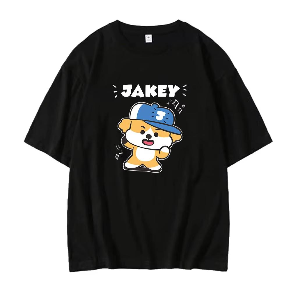 ENHYPEN ENCHIN Cute Graphics Unisex Shirt Kpop Korean Style 2026 Summer New Cotton Men's Women's Streetwear Tshirt Fan Gift
