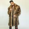 Herbst und Winter Neue Herren Pelzmantel Nachahmung Waschbären Pelz Mittellangen Mantel Mode Trendy Männer Große