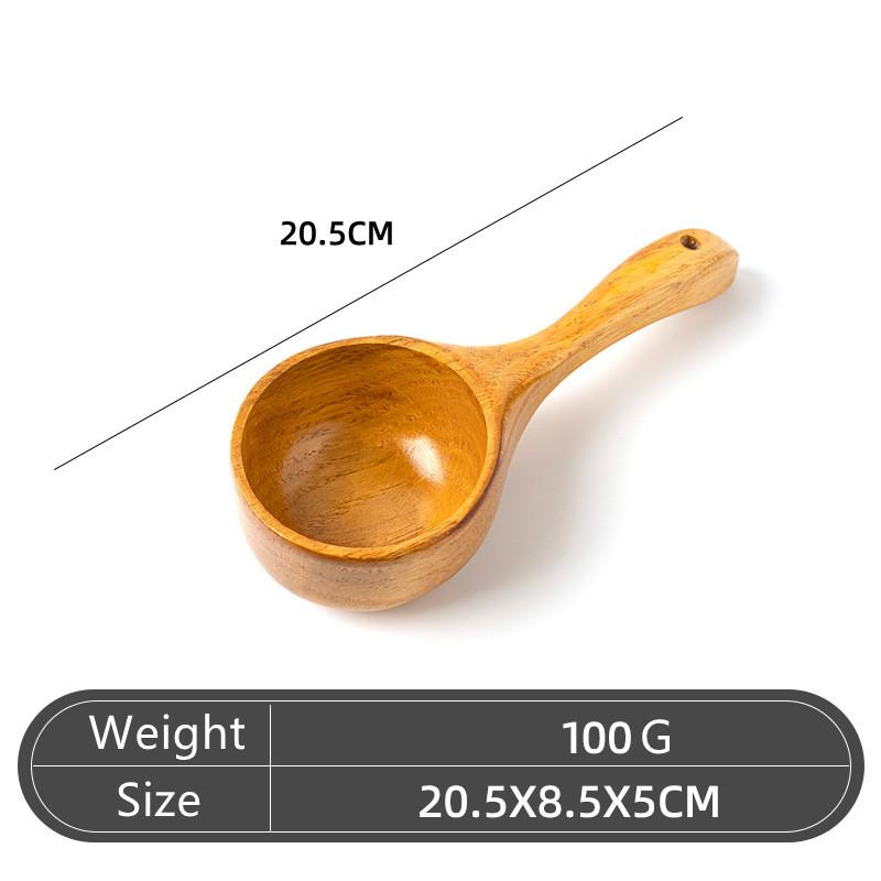 

1 шт. Деревянные ложки, большая натуральная деревянная ложка для супа, половник, совок для воды, совок для риса, посуда ручной работы, кухонные гаджеты 01