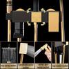 Black & Golden 4-Function Shower Set - Brass, Wall-Mounted with Handheld Spray Head, Dual Shower Heads for Enhanced Pressure