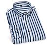 Men's Short Sleeve Non-Iron Striped Ice Silk Casual Korean Style Shirt