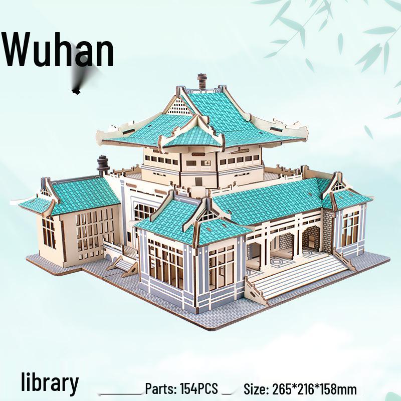 Wuhan Yangtze Bridge DIY Wooden 3D Puzzle Model