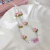 Korean Cute Flower Tulip Pearl Beaded Phone Chain For Mobile Phone Lanyard Pendant Anti-Lost Hanging Jewelry