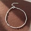 Silver Chic Wave Twisted Chain Bracelet Lightweight Adjustable Jewelry for Women Girls Graduation Ceremony Present Gift