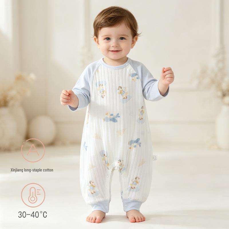 Summer Ice Cool Anti-Kick Split-Leg Sleeping Bag for Newborns - Lightweight and Comfortable