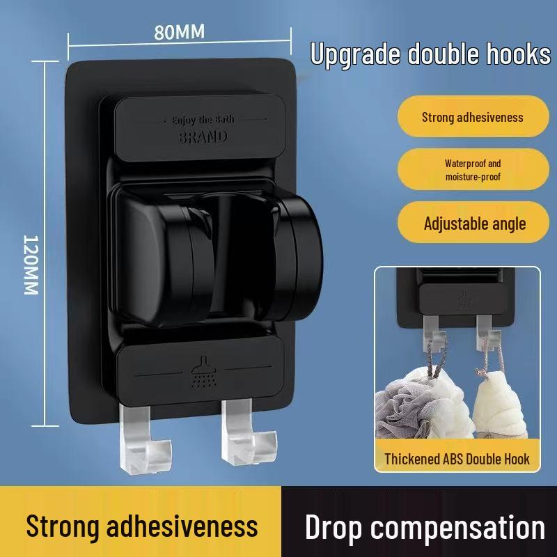 Punch-Free Adjustable Shower Head Wall Mount and Holder