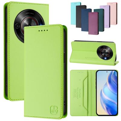 Luxury Leather Case For ZTE Blade A75 A35Lite V60Vita A75 A35 A55 V40S A73 RFID Blocking Card Slots Magnetic Attraction Stand Shockproof Flip Cover