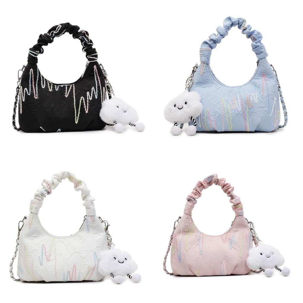 Canvas Shoulder Bag For Women With Chain Detail Perfect For Daily Casual Use