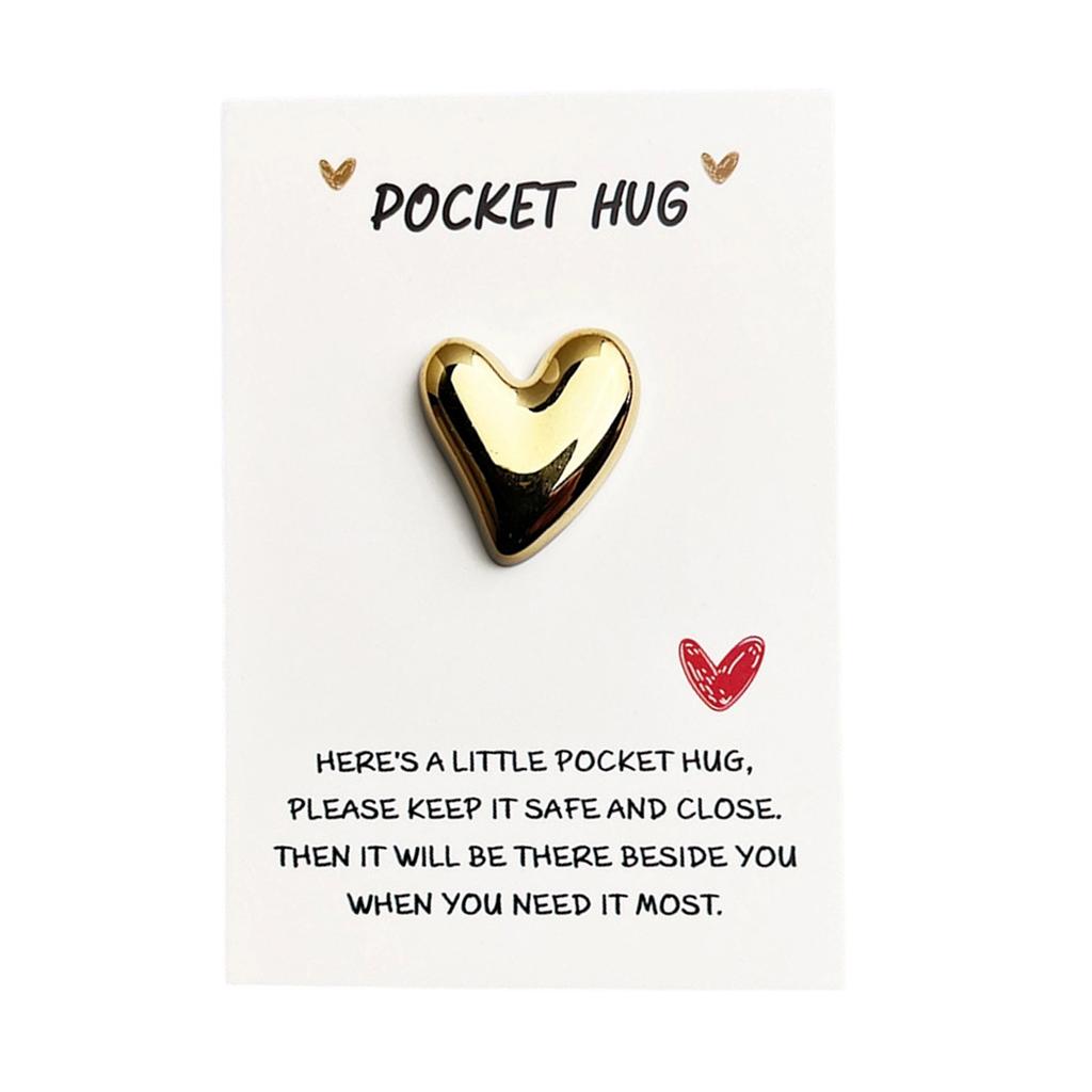 Pocket Hug Card, Glossy Heart-Shaped Gift Card, Valentine's Day Confession Card