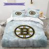 Boston Bruins2 Pattern Bedding Quilt Set  Home Decoration  Gift (1 * duvet cover + 2 * pillowcase  without core)