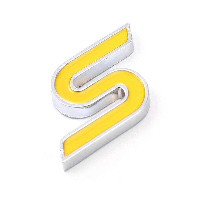 "S" Logo Car Emblem for Ford Mondeo, Focus, Fiesta & Other Modified Sport Models features a metal "S" design.