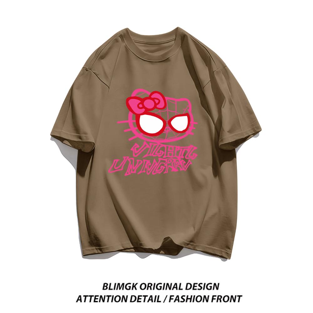 

Woman Tees Cotton High-Quality Tees Anime Loose T Shirts Outdoor Loose Fitting Short Sleeved L