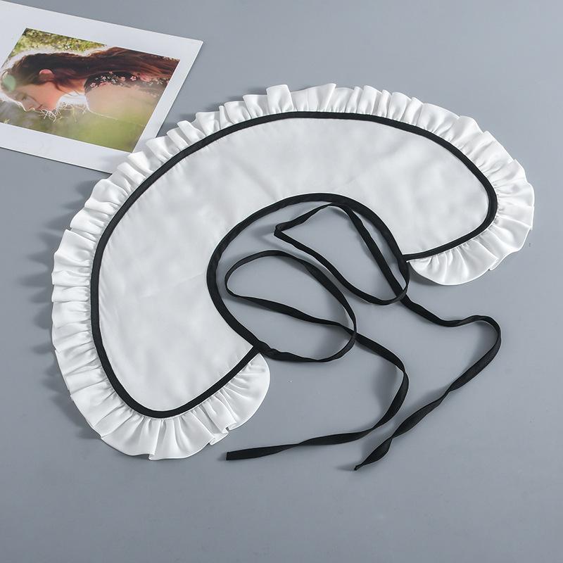 Vintage Woman Shirt False Fake Collar Shawl Girls Adjustable Bowknots Shoulder Wraps Dress Decorative Shirt Detachable Collar