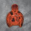 European and American street retro funny ghost print loose zipper long sleeve hoodie sweater