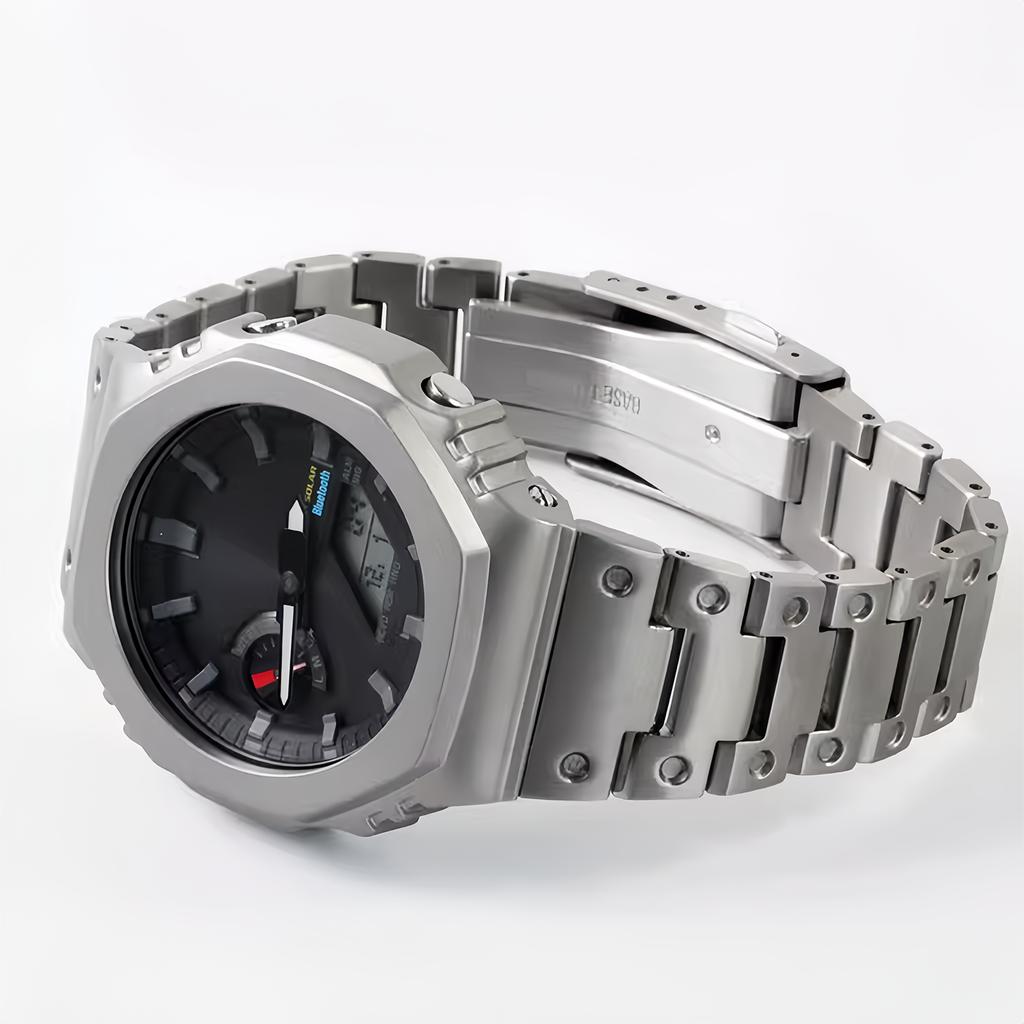Titanium alloy case+strap For Casio G-shock GA2100 GA2110 DW5600/5610 GA-2100 DW-5600 GA-B2100 upgrade watch band bezel parts