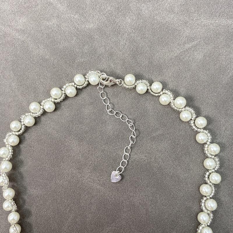 Meier Large and Small Pearl Necklace Easiest for Matchelegant Palace Style Clavicle Chain Necklace