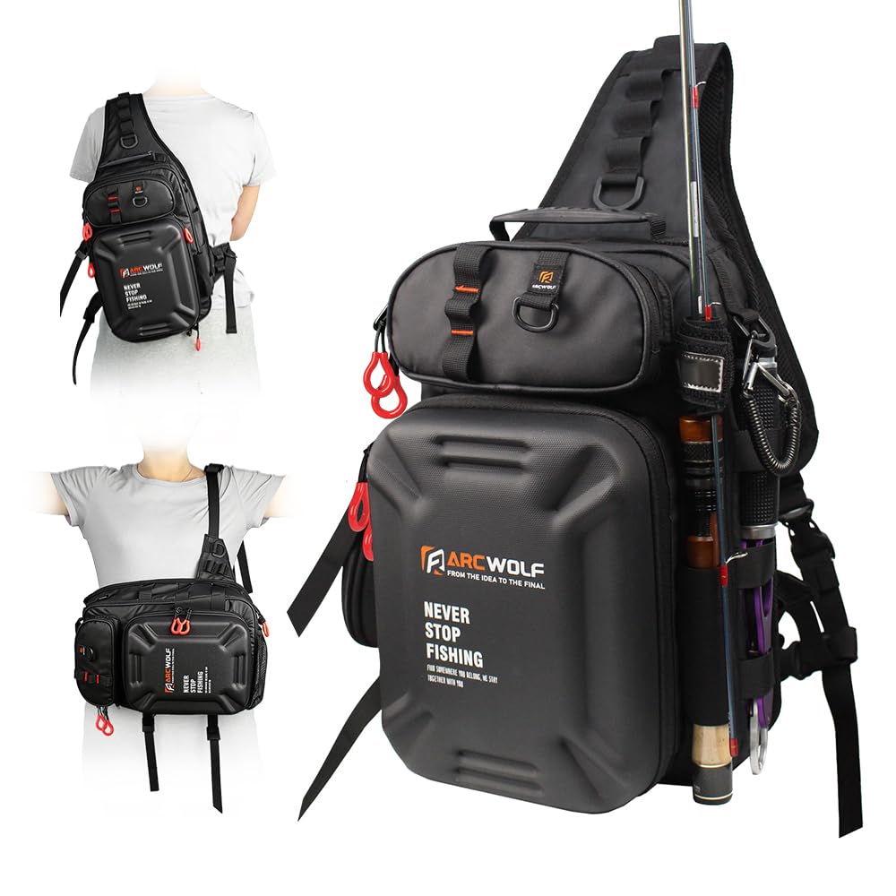 ARCWOLF Tackle Fishing Large Multiple Storage Lure Fishing Outdoor Bag, Bag, Capacity, Waterproof, Lightweight, Pockets, Storage, Gear, Fishing,