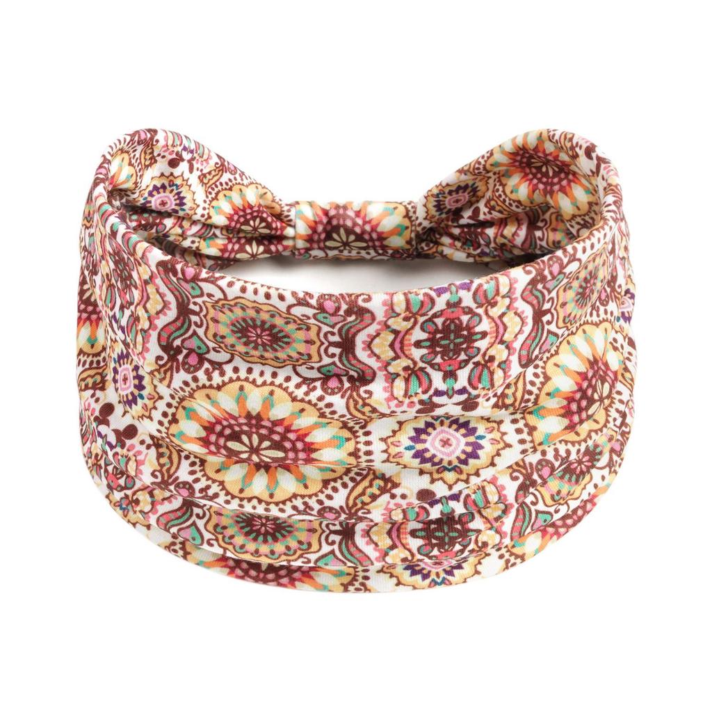 Bohemian Retro Print Yoga Headband: Wide African-Inspired Headscarf for Women