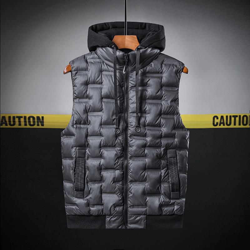 Men's Thickened Cotton Vest - Warm Sleeveless Outerwear for Autumn/Winter (MJ915)